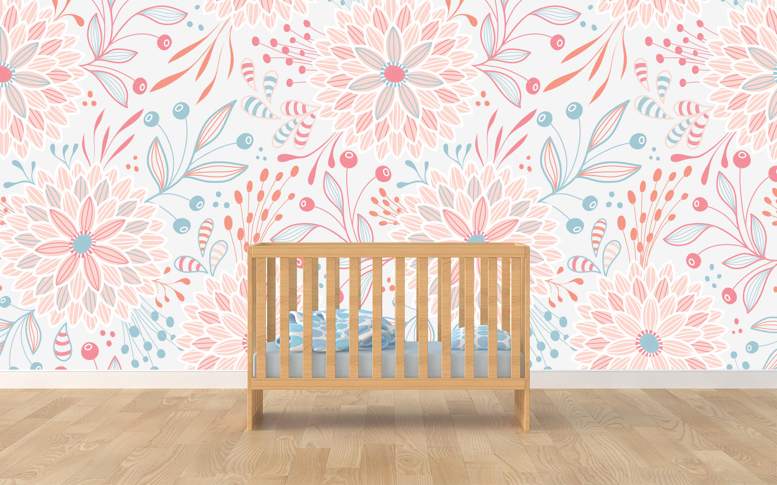 Melt away as the warm and cool pastels dance and play in this carefree floral pattern for young and old alike.